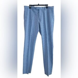 Men's Blue Checked Dress Pants